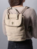 Sac � Dos Le voyage en panier Marron velours AHP241-vue-porte