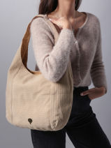 Shoulder Bag Velours Le voyage en panier Brown velours AHP243-vue-porte