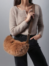 Shoulder Bag Doudou Fur Le voyage en panier Brown doudou AHP261-vue-porte