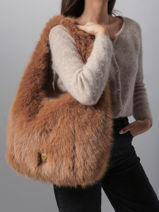 Shoulder Bag Doudou Fur Le voyage en panier Brown doudou AHP262-vue-porte