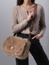 Shoulder Bag Doudou Le voyage en panier Brown doudou AHP266-vue-porte