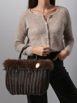 Cabas Doudou Le voyage en panier Marron doudou M-vue-porte