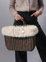 Shopping Bag Doudou Le voyage en panier Beige doudou L-vue-porte