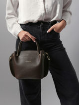 Leather Foulonn Double Satchel Lancaster Brown foulonne double louisa 18-vue-porte