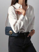 Petit Sac Bandoulire Moon En Denim Vanessa bruno Bleu moon 14V40326-vue-porte