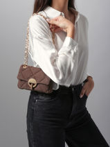 Sac Bandoulire Moon Lin Vanessa bruno Marron moon 70V40326-vue-porte