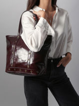 Le Cabas M Zipp En Cuir Craquel Vanessa bruno Marron cabas cuir 82V40378-vue-porte