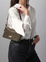 Sac De Soir�e Betty Cuir Daim Nathan baume Vert vogue 5-vue-porte