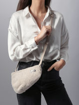 Leather Shearling City Perle Crossbody Bag Nathan baume Beige n city S-vue-porte