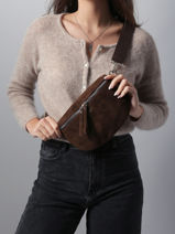 Sac Banane Miniprix Marron velvet F7505-vue-porte