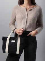 Cotton Louise Small Tote Bag Hindbag Brown best seller LOUISE-vue-porte
