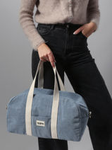 Sac Port paule Denim Coton Hindbag Bleu denim DE-vue-porte