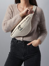 Belt Bag Hindbag Beige velours V-vue-porte