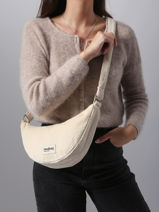Belt Bag Velours Corduroy Hindbag Beige velours V-vue-porte