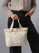 Satchel Velours Corduroy Hindbag Beige velours V-vue-porte