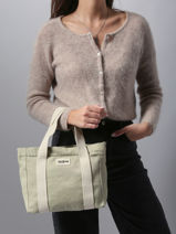 Cotton Louise Small Tote Bag Hindbag Green best seller LOUISE-vue-porte