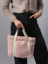 Sac Port Main Teddy Hindbag Rose teddy TE-vue-porte