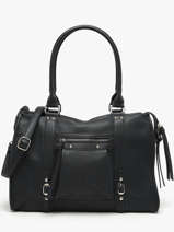 A4 Size Shoulder Bag Grained Miniprix Black grained F8533