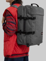 Cabin Luggage Backpack Eastpak Gray authentic luggage K96L-vue-porte