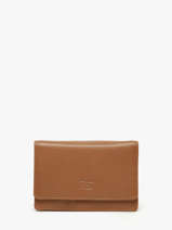 Leather Caviar Flap Wallet Crinkles Brown caviar 14049