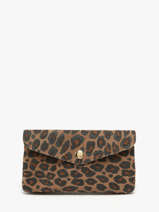 Leather Leopard Wallet Milano Brown velvet leopardo VL23113