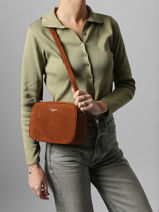 Shoulder Bag Velvet Miniprix Brown velvet F7511-vue-porte