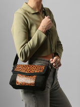 Shoulder Bag Velvet Miniprix Black velvet 27582-vue-porte