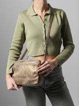 Sac Bandouli�re Snake Miniprix Beige snake 19641-vue-porte