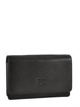 Leather Caviar Flap Wallet Crinkles Brown caviar 14049