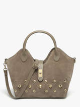 Handbag Velvet Studs Milano Brown velvet studs VS25092