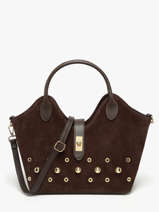 Handbag Velvet Studs Milano Brown velvet studs VS25092
