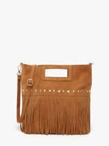 Sac Bandouli�re Velvet Cuir Milano Marron velvet VE25091
