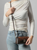 Crossbody Bag Evissa Leopard Valentino Brown evissa VBS9009A-vue-porte