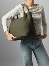 Shoulder Bag Daisy Suede By byblos Green daisy suede BS66B01S-vue-porte