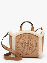 Sac Port Main K Circle Shearling Cuir Karl lagerfeld Marron k circle A4W30087