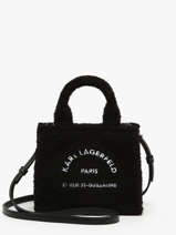 Rue St Guillaume Shearling Mini Tote Karl lagerfeld Black rsg A4W50016