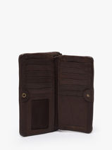 Wallet Leather Biba Brown heritage BT34-vue-porte