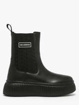 Bottines Kreeper En Cuir Karl lagerfeld Noir women KL42365