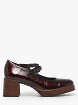 Heeled Derby Shoes Cristel In Leather Dorking Red women D9437