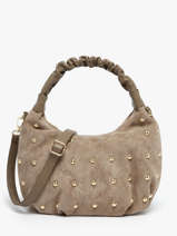 Shoulder Bag Velvet Studs Milano Brown velvet studs VS25094