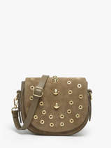 Shoulder Bag Velvet Studs Milano Brown velvet studs VS25093