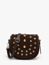 Shoulder Bag Velvet Studs Milano Brown velvet studs VS25093