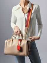 Medium Leather Bcbg Bowling Bag Lancel Beige bcbg A13690-vue-porte