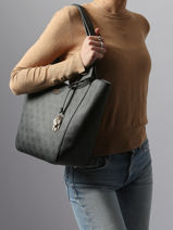 Shoulder Bag Calista Guess Black calista SG733422-vue-porte