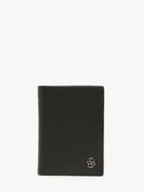 Porte-cartes Porte-monnaie Cuir Hugo boss Noir saffiano HLG526A
