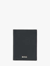 Card Holder Leather Hugo boss Blue grained HLE416N