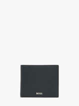 Wallet With Coin Purse Leather Hugo boss Blue grained HLM416N