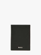 Card Holder Leather Hugo boss Black grained HLE416A