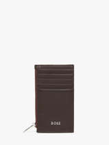 Card Holder Leather Hugo boss Brown smooth HLK503Y