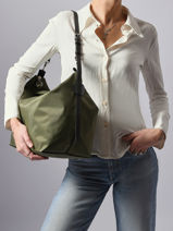 Longchamp Besace longchamp toile Besaces Vert-vue-porte